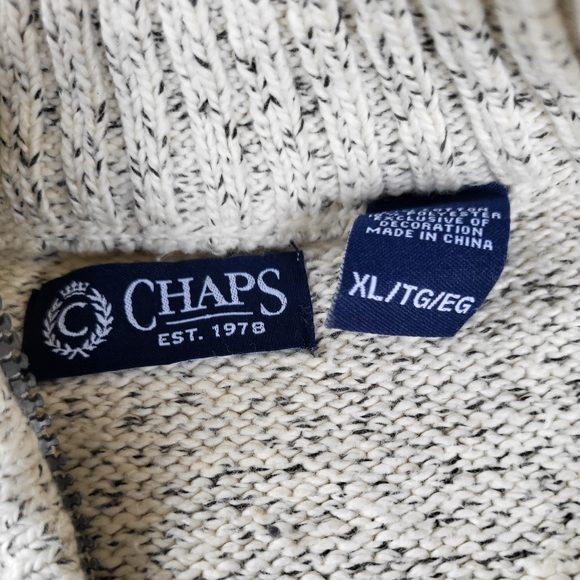 CHAPS MEN'S XL 1/4 ZIP SWEATER EXCELLENT CONDITION - Picture 2 of 4